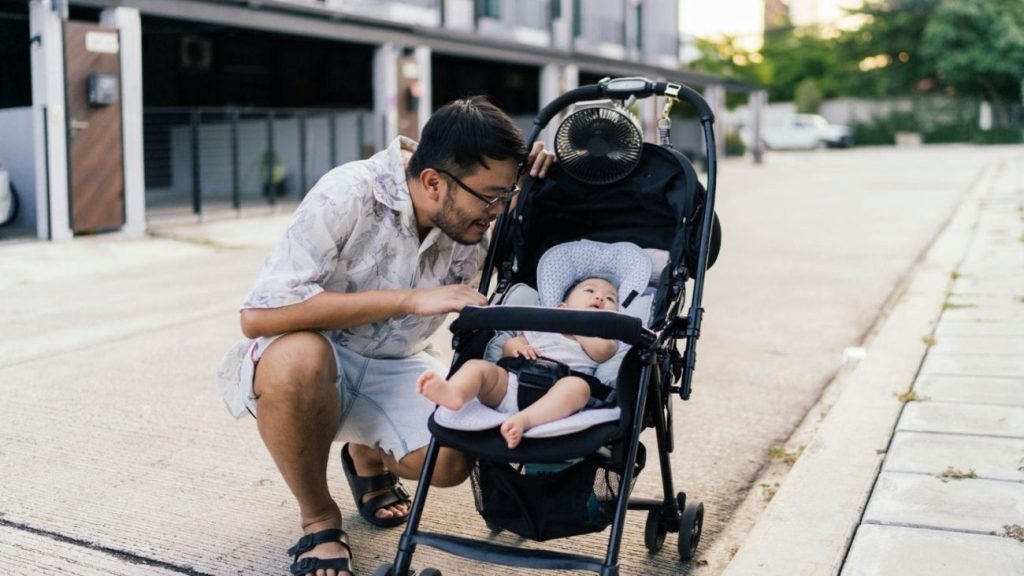 newborn in stroller without car seat