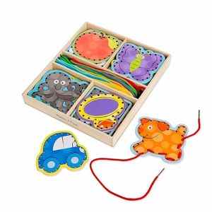 Melissa & Doug Alphabet Wooden Lacing Cards With Double-Sided Panels and Matching Laces 