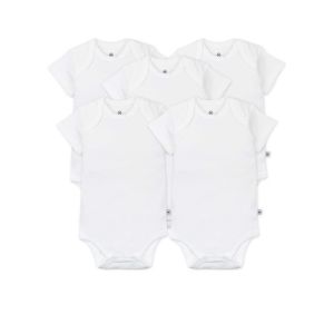 HonestBaby baby-boys 5-pack Short Sleeve Bodysuits One